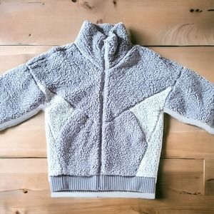 Prana Gray And White Fleece Quarter Zip Size S